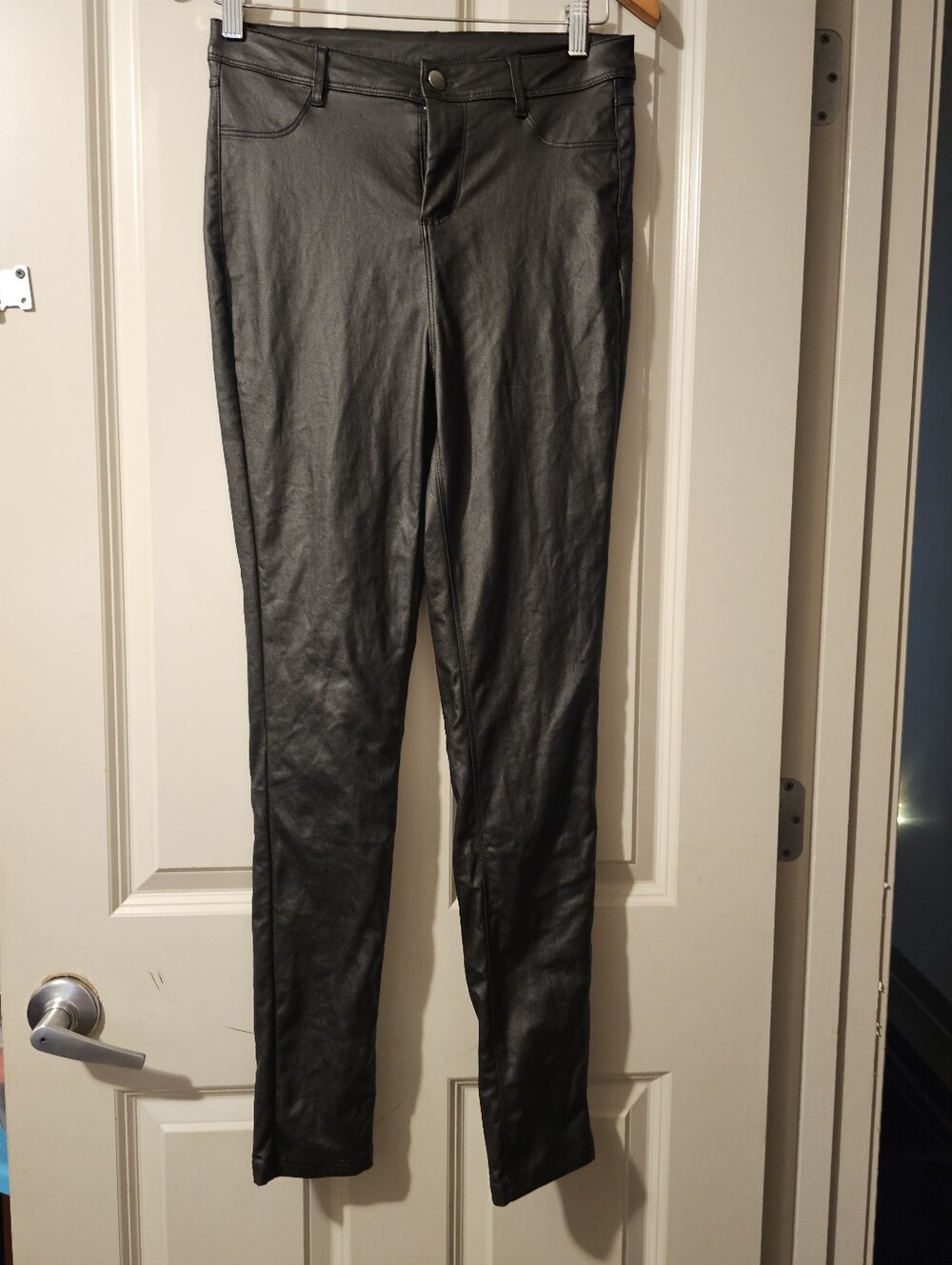Windsor Black Faux Leather Skinny Jeans M